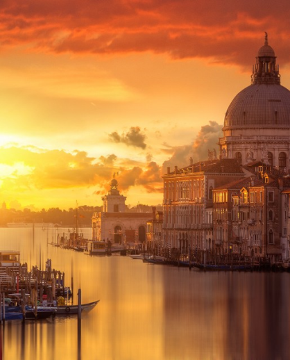 Red Morning Light - Grand Canal of Venice, Italy by Guerel Sahin