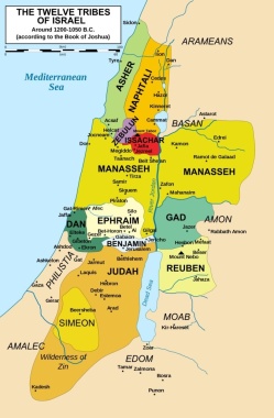 mapa doce tribus segun Josue